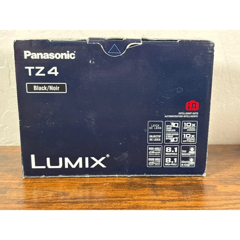 Panasonic Lumix DMC-TZ4 Digital Camera Black 8.1MP 10x Zoom Leica Lens